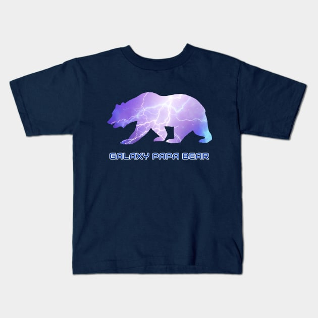 Galaxy Papa Bear Lighting Bolt Cool Impressive Birthday Gift Kids T-Shirt by klimentina